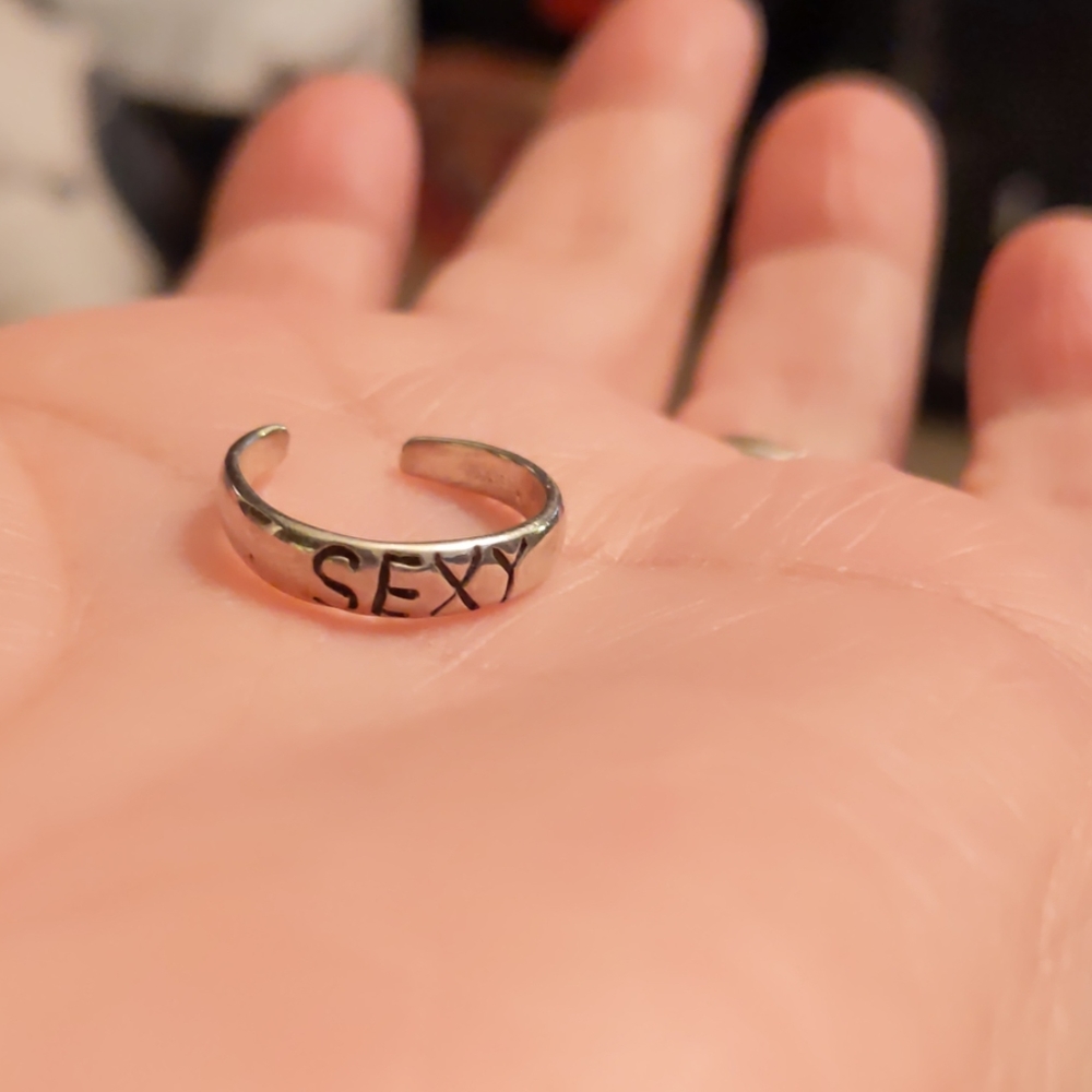 Silver sexy toe or pinky ring adjustable